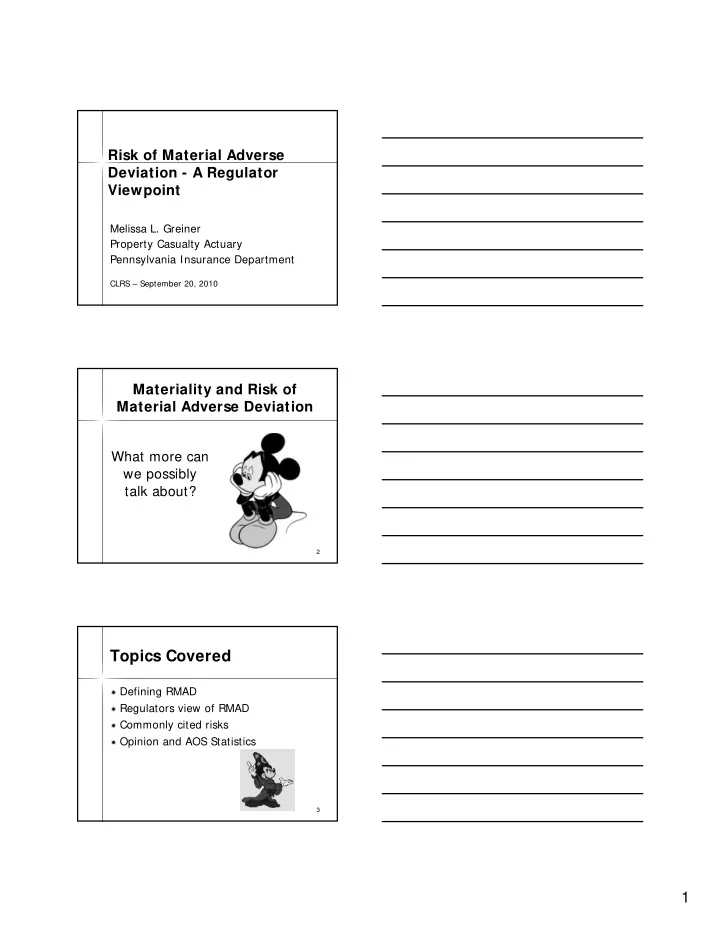 topics covered