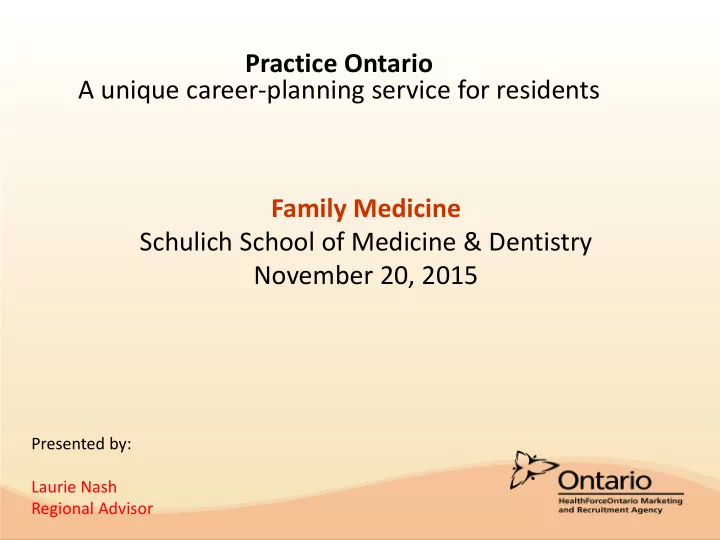practice ontario a unique career planning service for