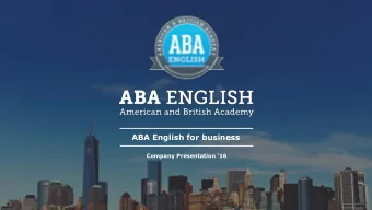 ABA English for business  Company Presentation 16  ONLINE ENGLISH FOR REAL LIFE  The online