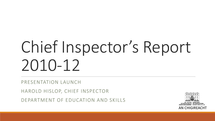 chief inspector s report 2010 12