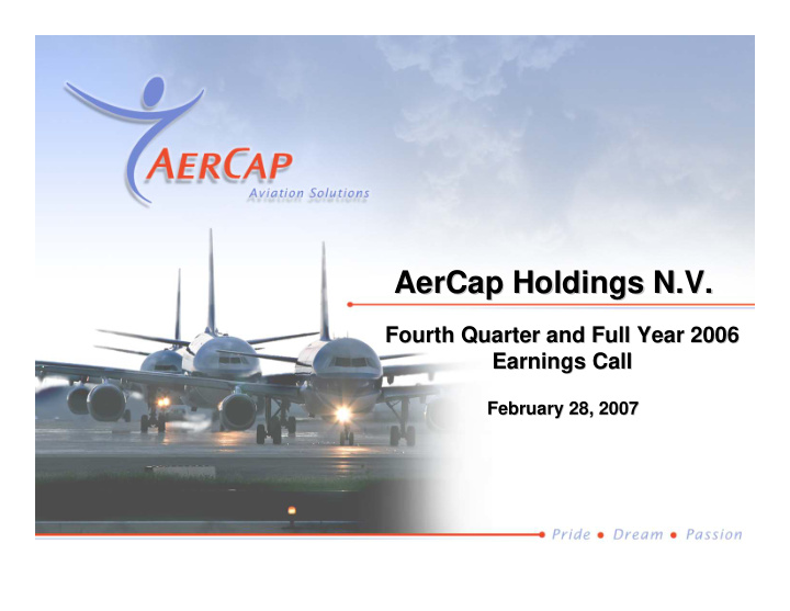 aercap holdings n v aercap holdings n v