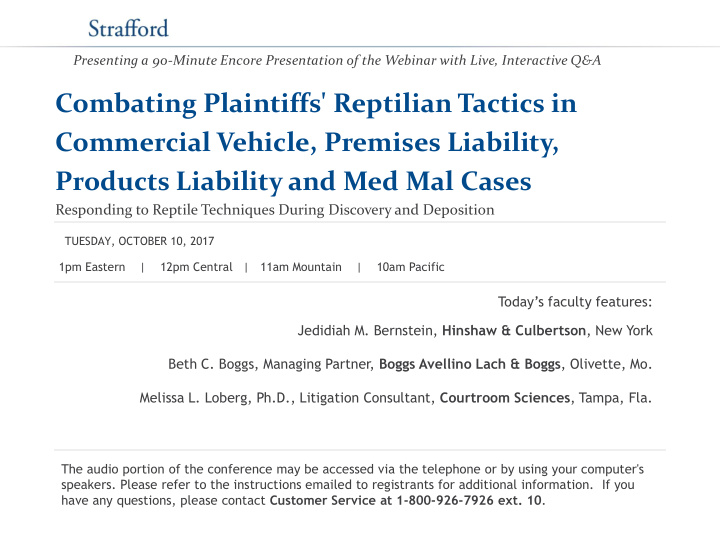 products liability and med mal cases
