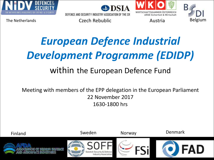 european defence industrial development programme edidp