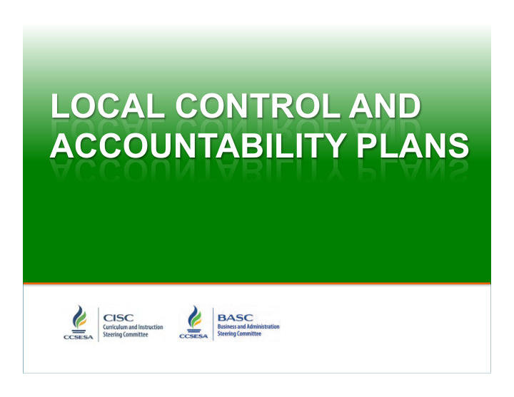local control and accountability plans