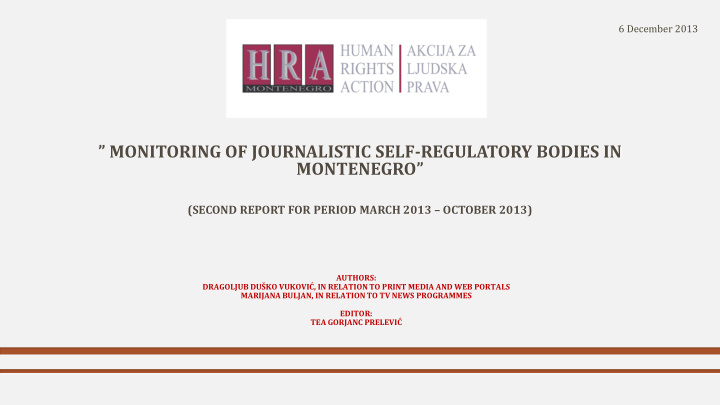 second report for period march 2013 october 2013 authors