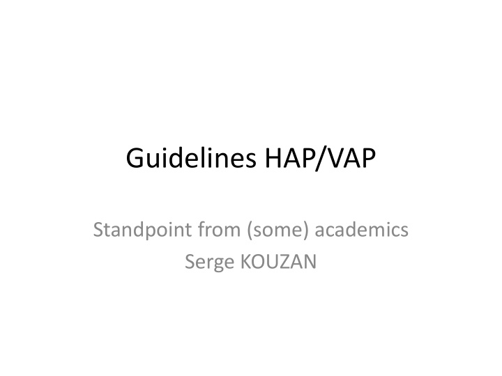 guidelines hap vap