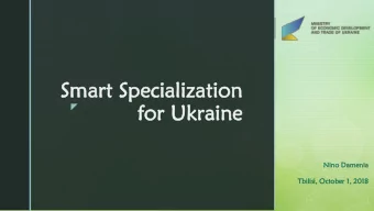 Smart S  t Speci  ecial  alizati  zation  on  for Uk  r Ukra  rain  ine    Ni  Nino  no D