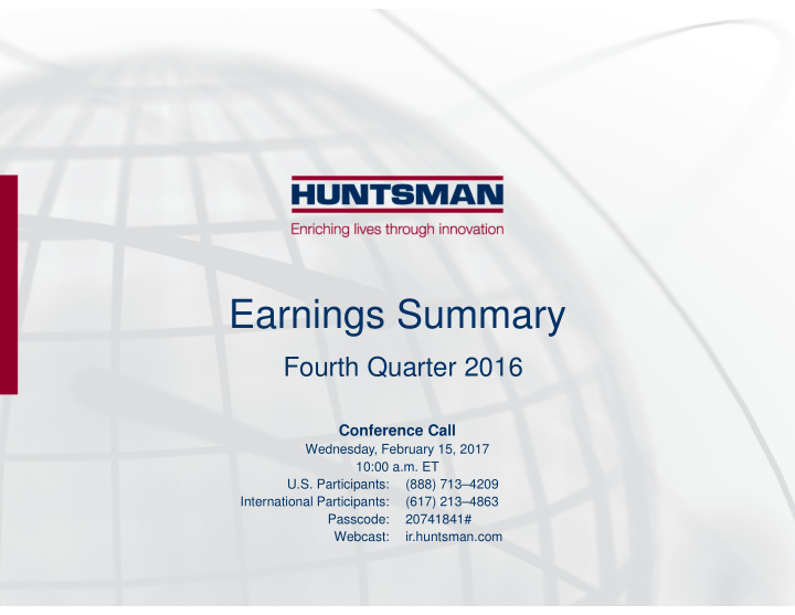 earnings summary