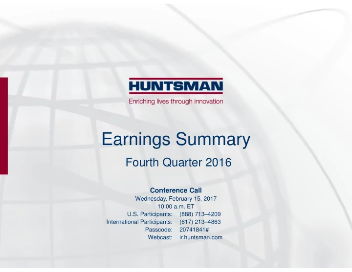 earnings summary