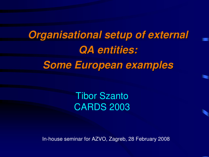organisational setup setup of of external external