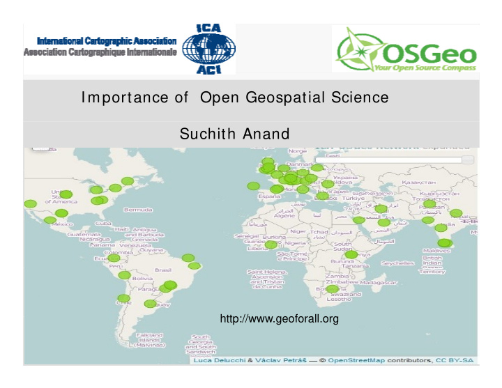 importance of open geospatial science suchith anand