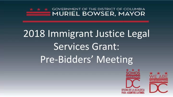 services grant pre bidders meeting agenda