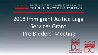 Services Grant: Pre- Bidders Meeting  Agenda  1. About the IJLS Grant  2. Request for Proposals