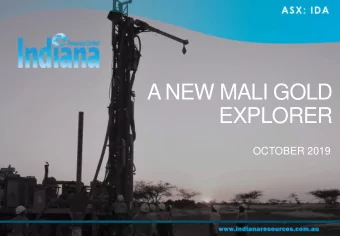 A NEW MALI GOLD  EXPLORER  OCTOBER 2019  DISCLAIMER AND COMPETENT PERSONS STATEMENTS This