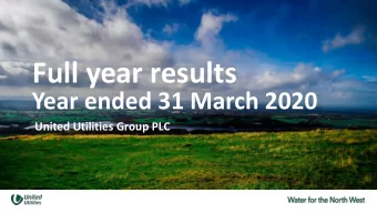 Full year results  Year ended 31 March 2020  United Utilities Group PLC  2019/20 full year results
