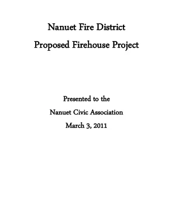 Nan  Nanuet Fire D  uet Fire District  istrict  Prop  Proposed  osed Firehou  Firehouse Pro  se