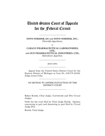 United States Court of Appeals  for the Federal Circuit  __________________________ NOVO NORDISK
