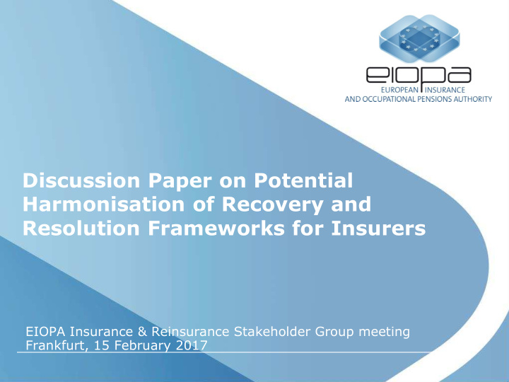 discussion paper on potential harmonisation of recovery
