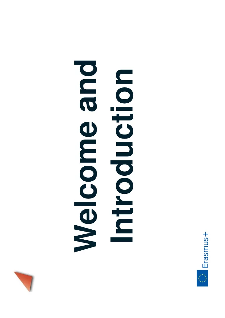 welcome and introduction programme