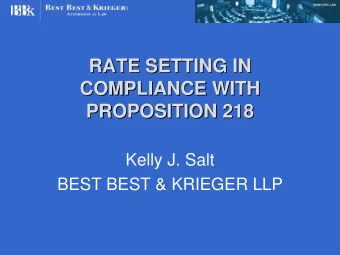 RATE SETTING IN  RATE SETTING IN  COMPLIANCE WITH  COMPLIANCE WITH  PROPOSITION 218  PROPOSITION