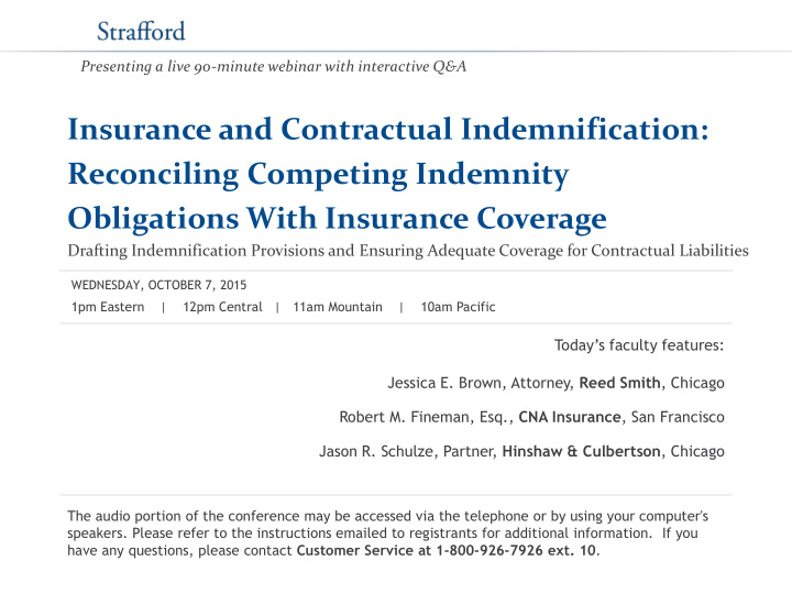insurance and contractual indemnification reconciling