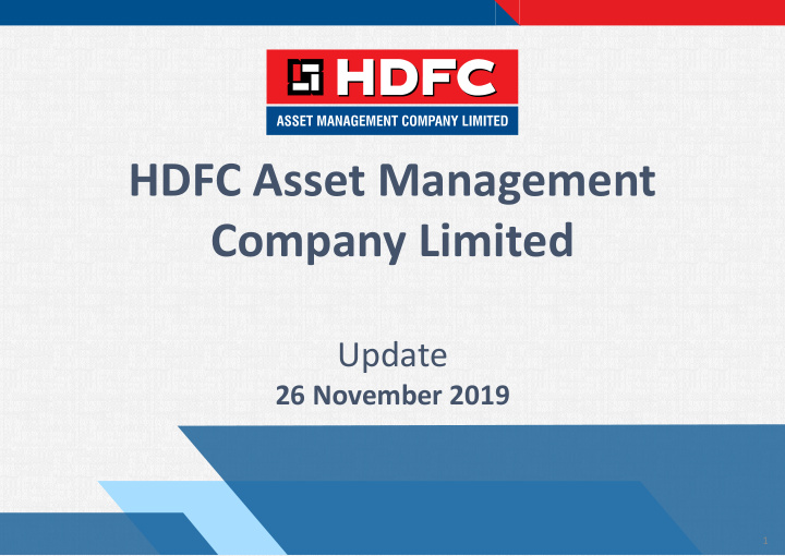 hdfc asset management company limited
