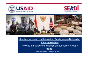 How to enhance the Indonesian economy through  trade