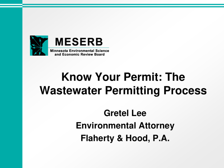 know your permit the wastewater permitting process