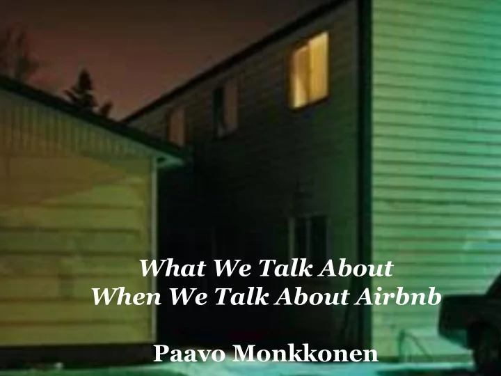 paavo monkkonen why are strs a problem