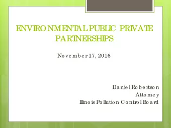 E  NVI  RONME  NT  AL  PUBL  I  C PRI  VAT  E  PART  NE  RSHI  PS  No ve mb e r 17, 2016  Da nie l