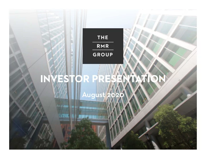 investor presentation investor presentation