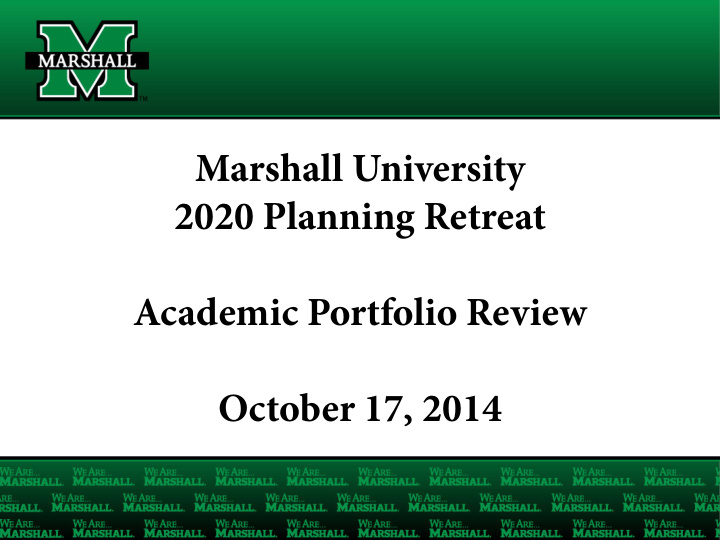 marshall university 2020 planning retreat academic