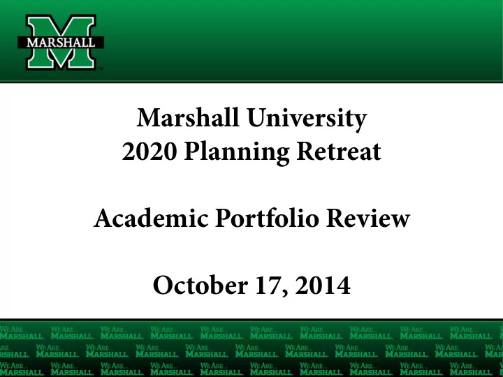 marshall university 2020 planning retreat academic