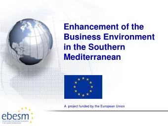 Business Environment  in the Southern Mediterranean  A  project funded by the European Union