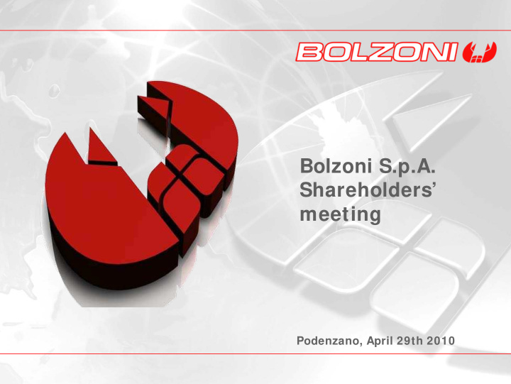 bolzoni s p a shareholders meeting