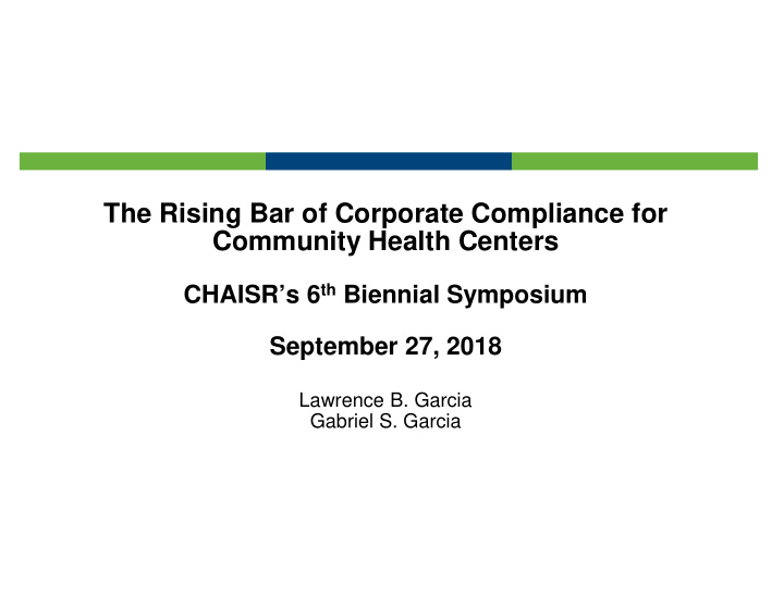 the rising bar of corporate compliance for community
