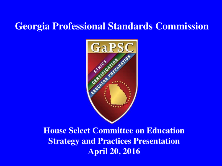 georgia professional standards commission