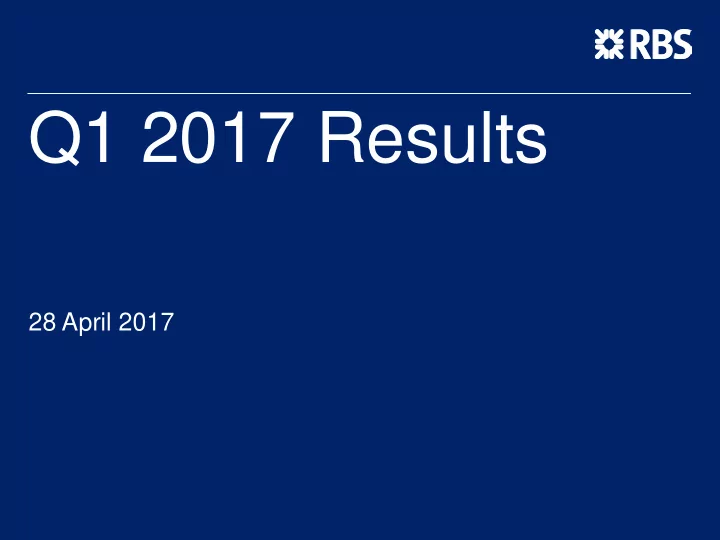 q1 2017 results