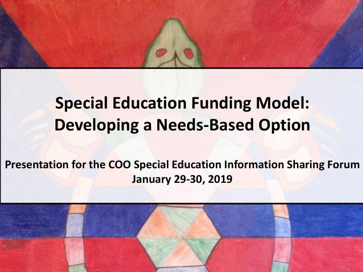 special education funding model developing a needs based
