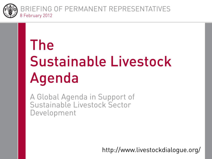 the sustainable livestock agenda