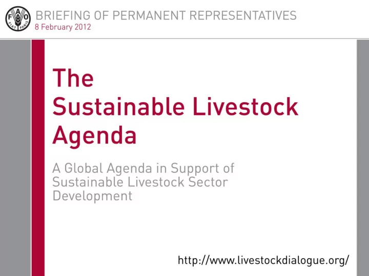 the sustainable livestock agenda