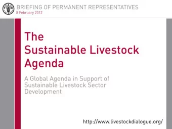 The sustainable livestock agenda: whats new?  The thematic focus  On improving natural