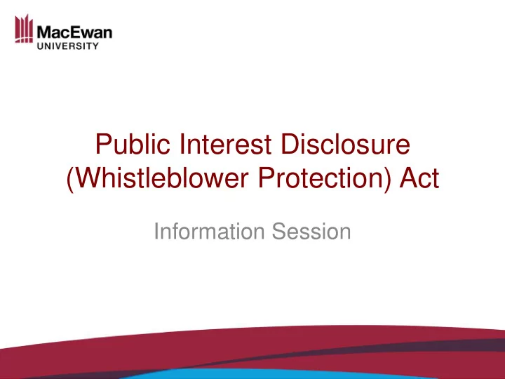 public interest disclosure whistleblower protection act