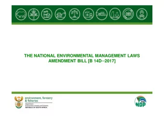 THE NATIONAL ENVIRONMENTAL MANAGEMENT LAWS AMENDMENT BILL [B 14D  2017]  ACRONYMS  DEFF