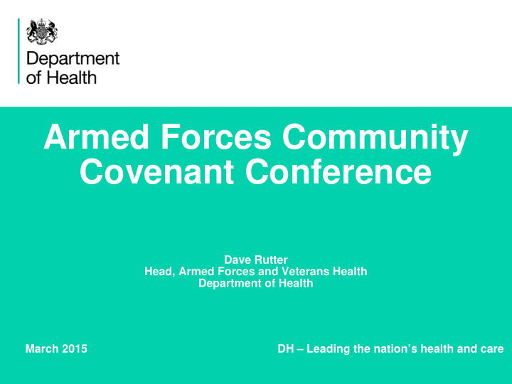 armed forces community covenant conference
