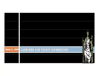 March 14, 2009  Residential Tenancies Act  Residential Tenancies Act  The law in Ontario that
