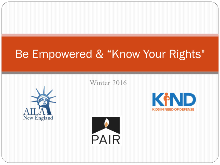 be empowered know your rights