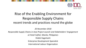 Rise of the Enabling Environment for  Responsible Supply Chains  recent trends and practices round