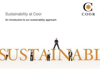 Sustainability at Coor  An introduction to our sustainability approach  Coor in brief  - smart