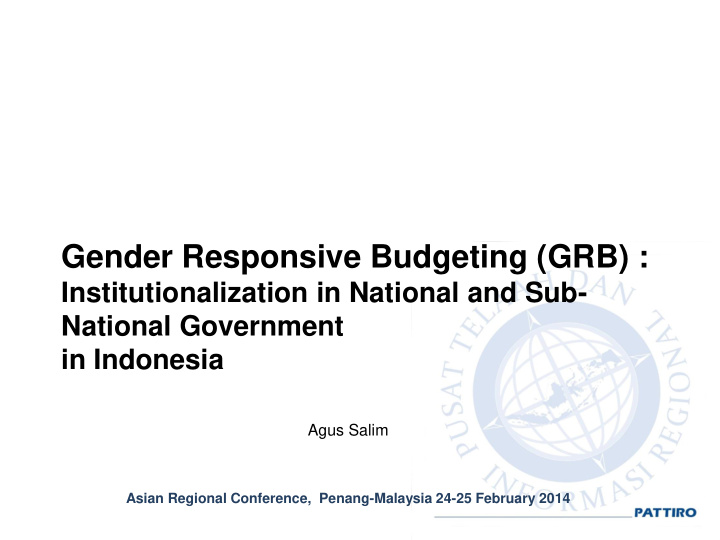 gender responsive budgeting grb